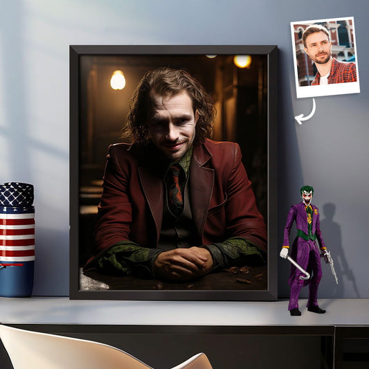 Personalized Face Joker Frame Gifts for Him Custom Portrait from Photo - DigiVirt