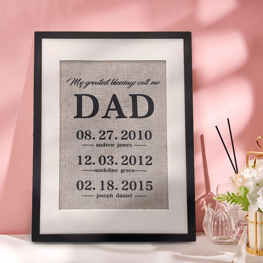 Personalized Father Gift My Greatest Blessings Call Me Dad Name Sign Gift for Father - DigiVirt