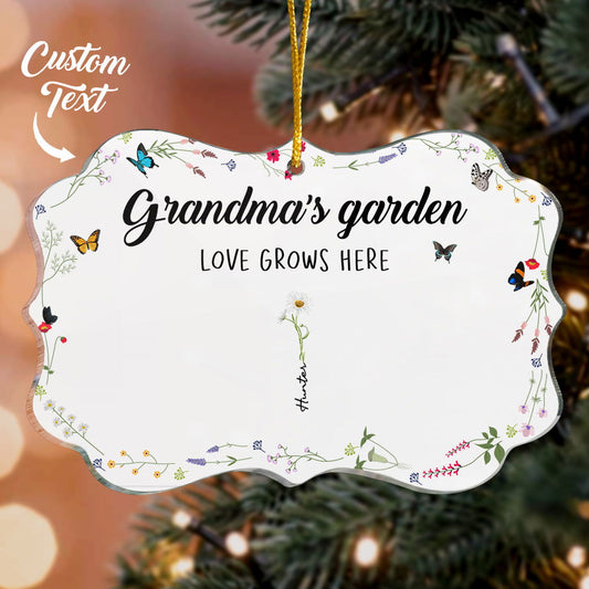 Personalized Grandma's Garden Birth Flowers Acrylic Ornament Custom Birth Month Flower Mother's Day Gifts - DigiVirt