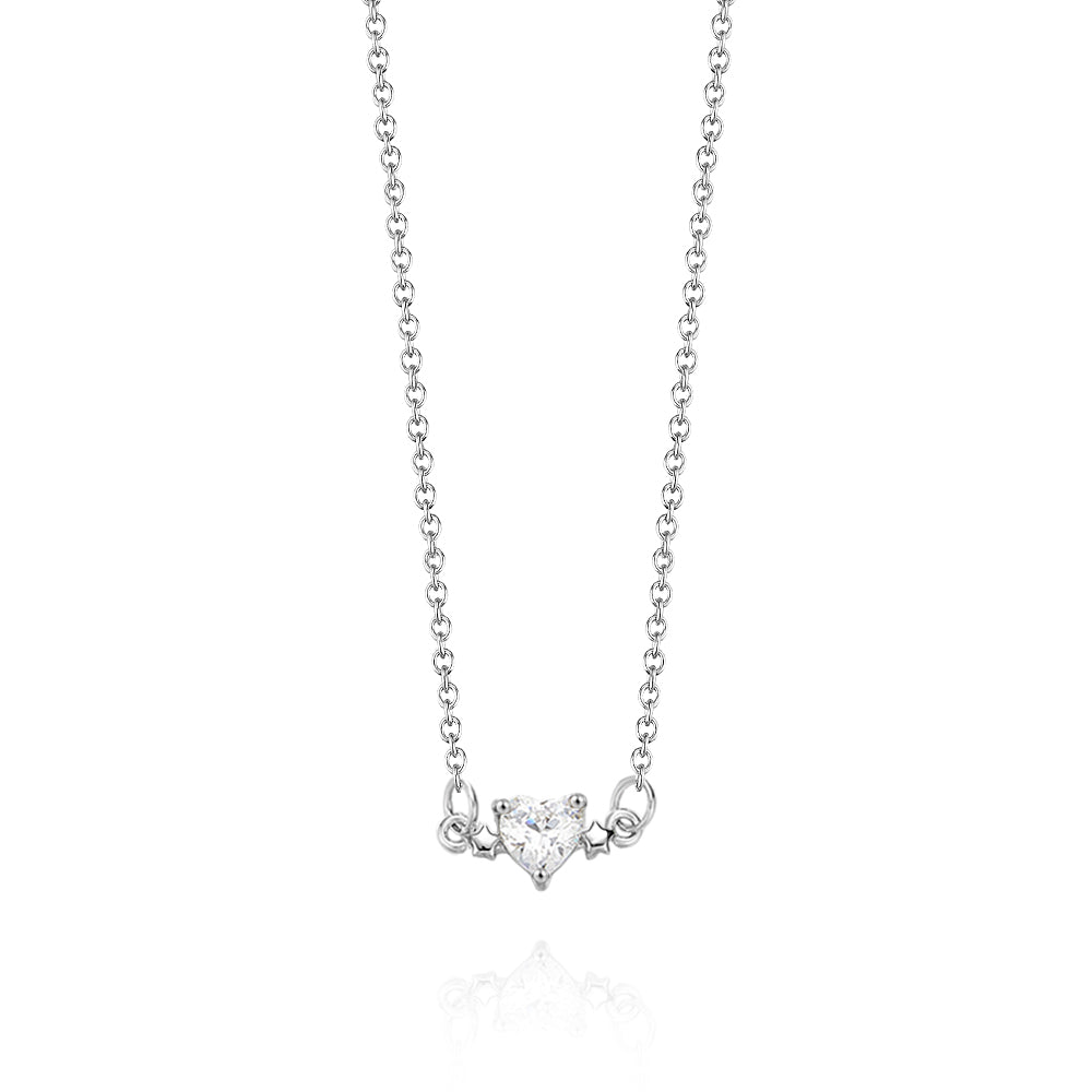 Personalized Heart-Shaped Birthstone Necklace Anniversary Birthday Gift for Her - DigiVirt