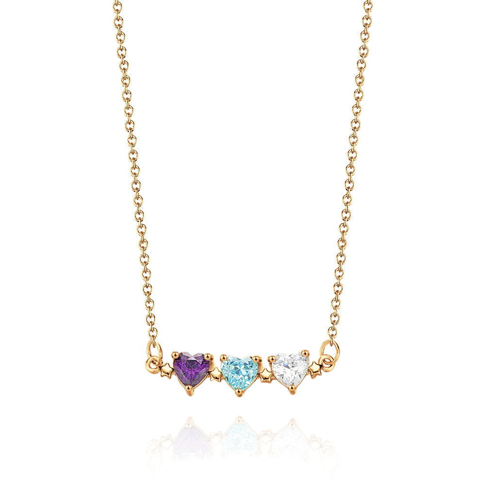 Personalized Heart-Shaped Birthstone Necklace Anniversary Birthday Gift for Her - DigiVirt