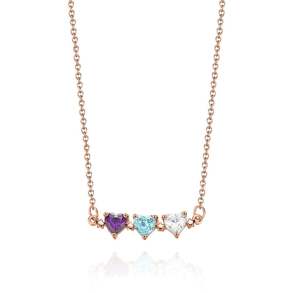 Personalized Heart-Shaped Birthstone Necklace Anniversary Birthday Gift for Her - DigiVirt
