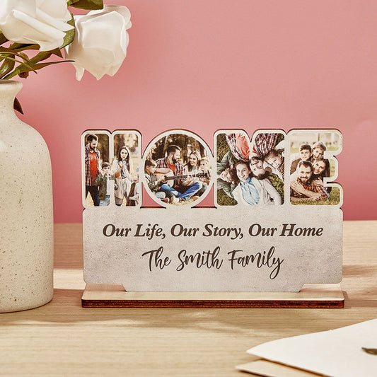 Personalized Home Wooden Plaque Custom Photo Home Sign Home Decoration Gift - DigiVirt