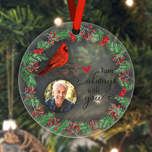 Personalized I'm Always With You Memorial Ornament with Photo Christmas Ornament Gift for Family or Friends - DigiVirt