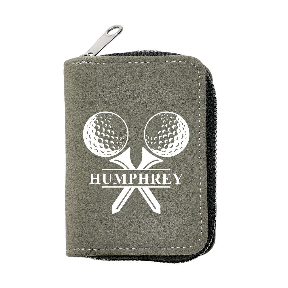 Personalized Leather Golf Wallet with 18 Card Slots Card Holder Wallet Gift for Men - DigiVirt