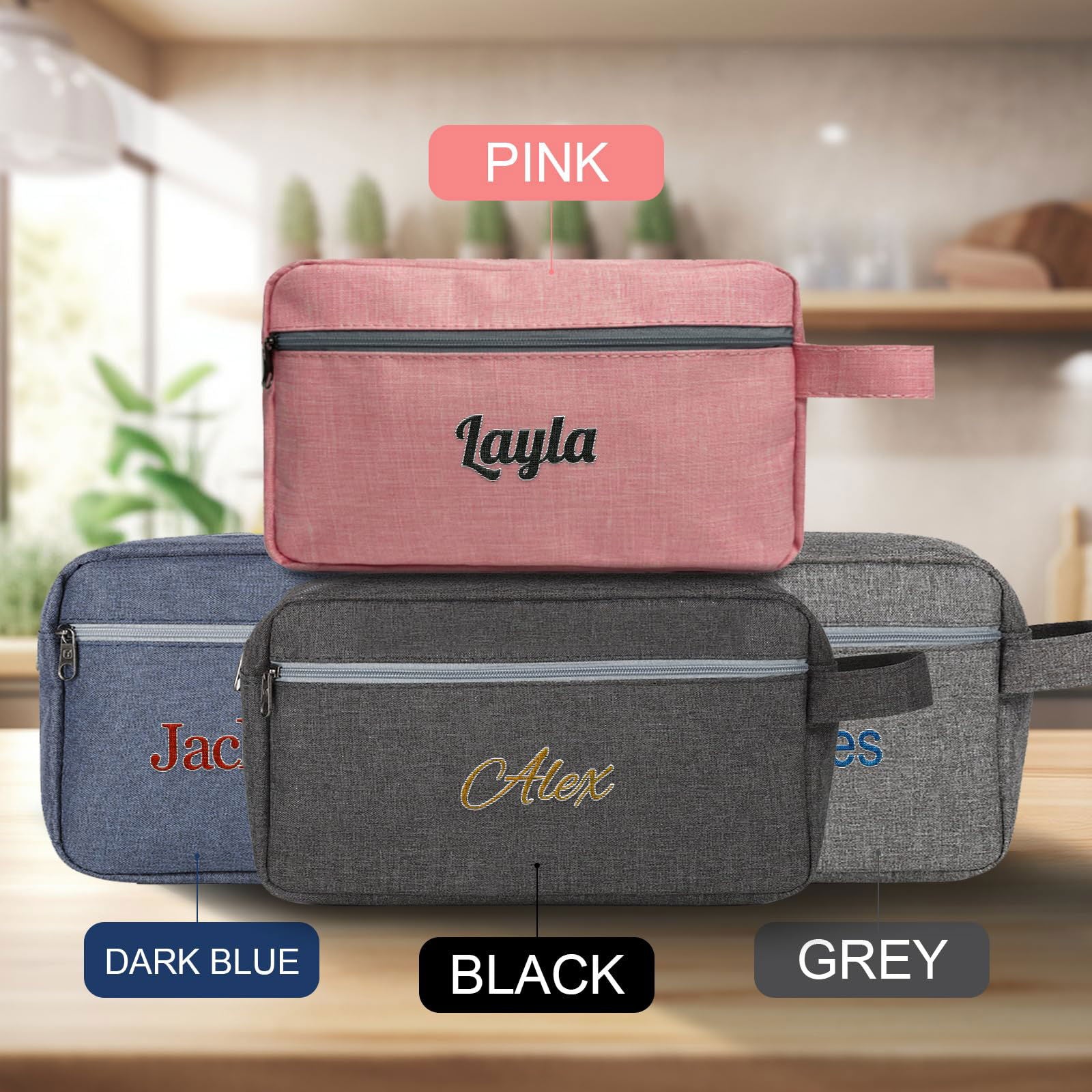 Personalized Leather Toiletry Bag for Men,Custom Engraved Travel Shaving Dopp Kit Bag,Customized Name&Logo Gift for Father,Husband, Boyfriend,Groomsmen,Anniversary,Birthday - DigiVirt