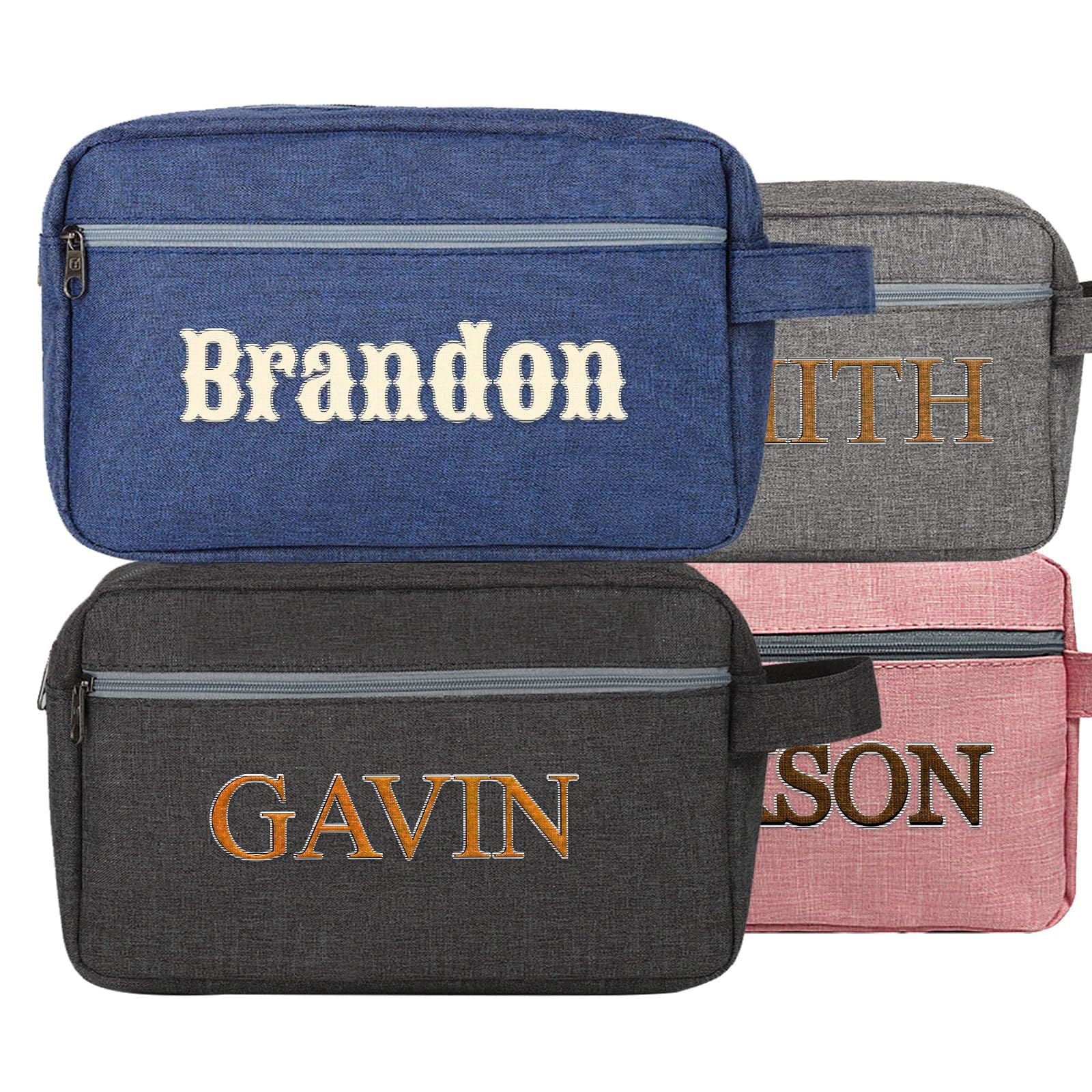 Personalized Leather Toiletry Bag for Men,Custom Engraved Travel Shaving Dopp Kit Bag,Customized Name&Logo Gift for Father,Husband, Boyfriend,Groomsmen,Anniversary,Birthday - DigiVirt