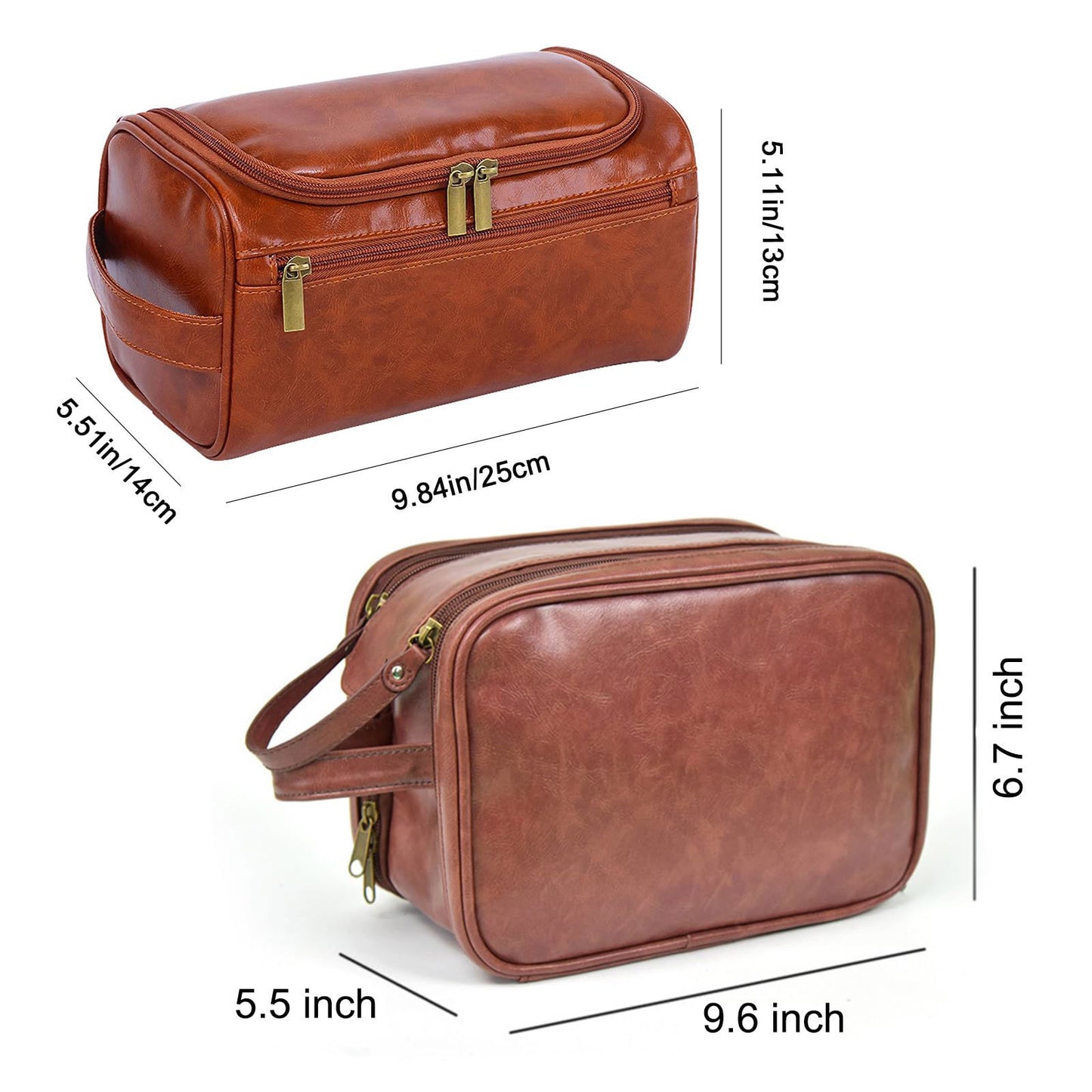 Personalized Leather Toiletry Bag for Men,Custom Engraved Travel Shaving Dopp Kit Bag,Customized Name&Logo Gift for Father,Husband, Boyfriend,Groomsmen,Anniversary,Birthday - DigiVirt