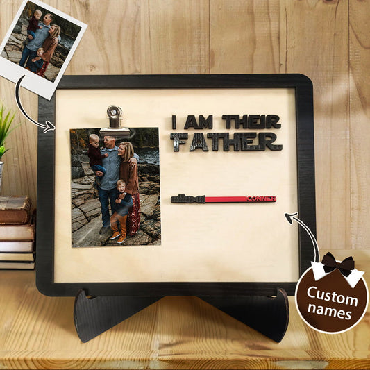 Personalized Lightsaber I Am Their Father Wooden Sign Gift for Dad - DigiVirt
