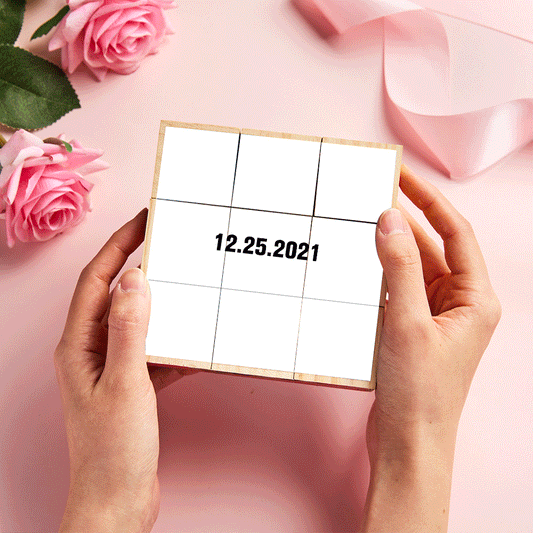 Personalized Magic Cube Photo Wooden Cube Home Ornament Gift for Valentines - DigiVirt