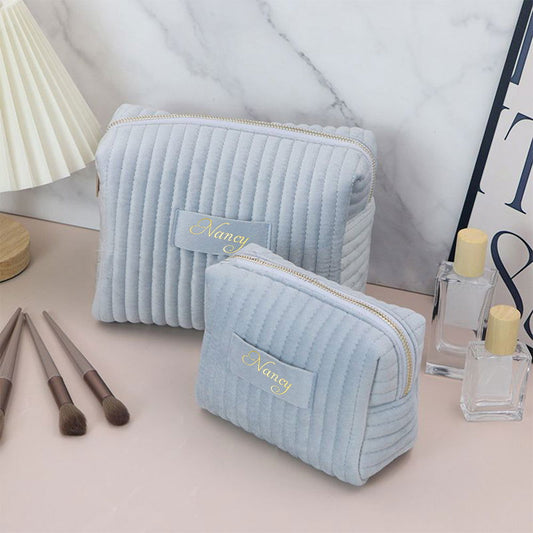 Personalized Makeup Bag Custom Travel Toiletry Bag for Wedding or Birthday Gift - DigiVirt