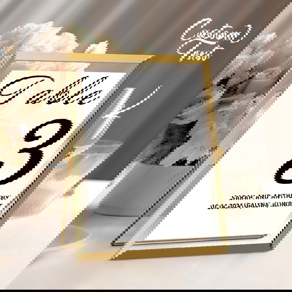 Personalized Minimalist Wedding Table Numbers Modern Table Numbers Reception Table Numbers Gift for Wedding - DigiVirt