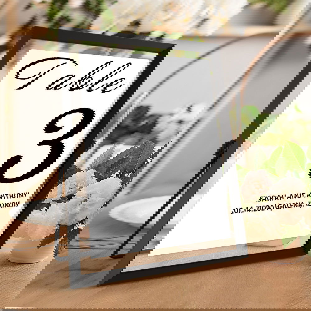 Personalized Minimalist Wedding Table Numbers Modern Table Numbers Reception Table Numbers Gift for Wedding - DigiVirt