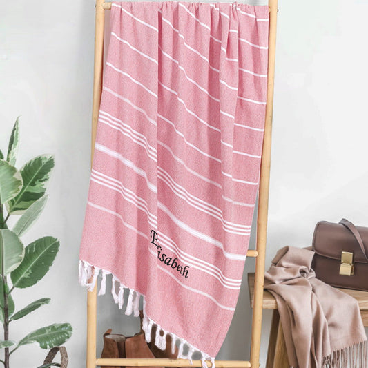 Personalized Name Fringe Beach Towel - Perfect Bridesmaids' Gifts Wedding Gifts - DigiVirt