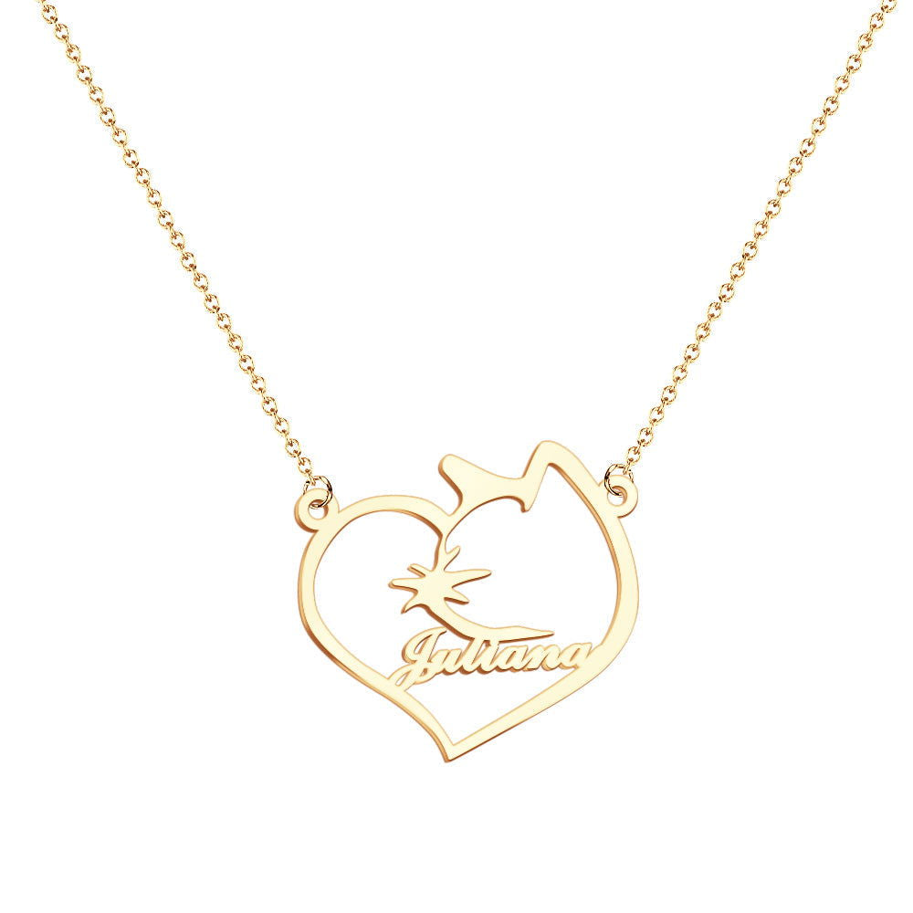 Personalized Name Heart Pet Memorial Necklace Memorial Gift for Her - DigiVirt