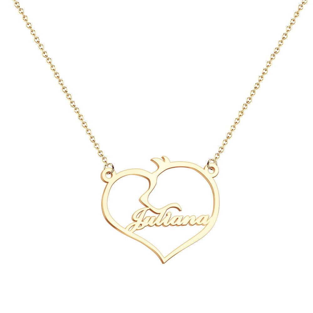 Personalized Name Heart Pet Memorial Necklace Memorial Gift for Her - DigiVirt