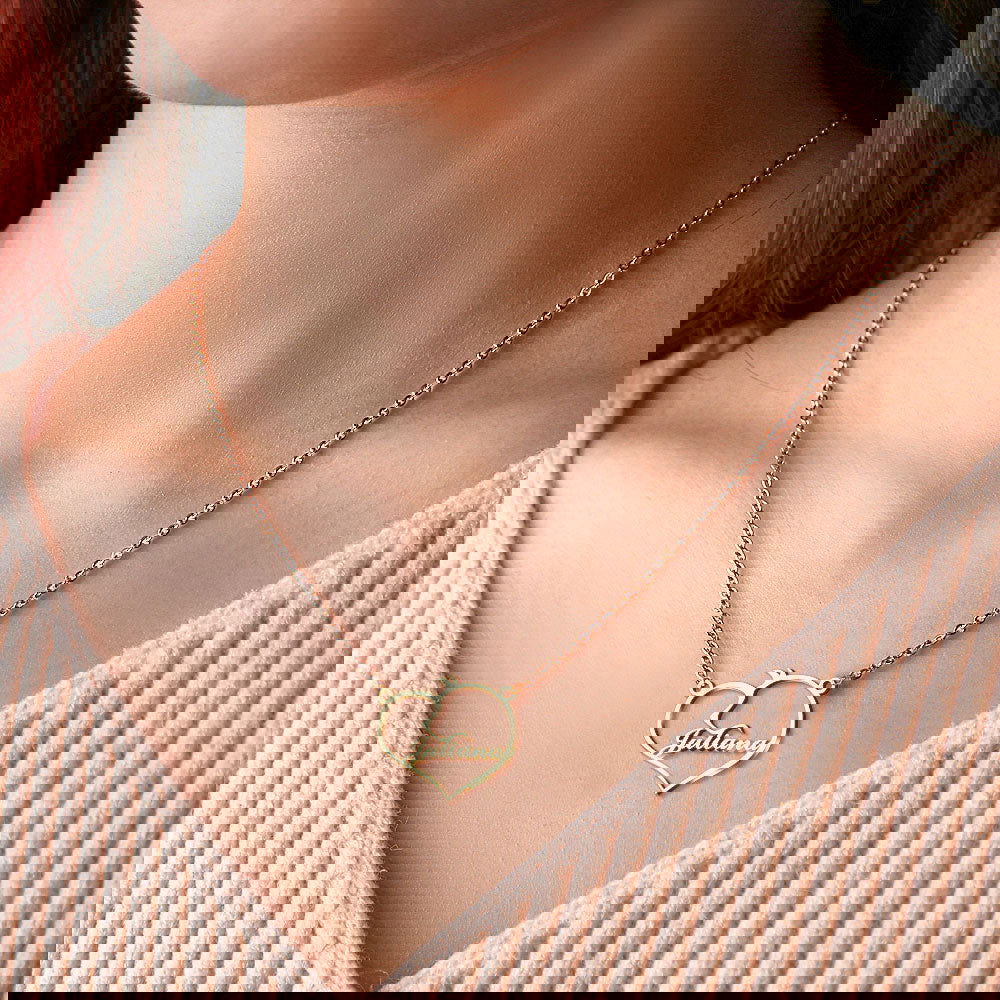 Personalized Name Heart Pet Memorial Necklace Memorial Gift for Her - DigiVirt