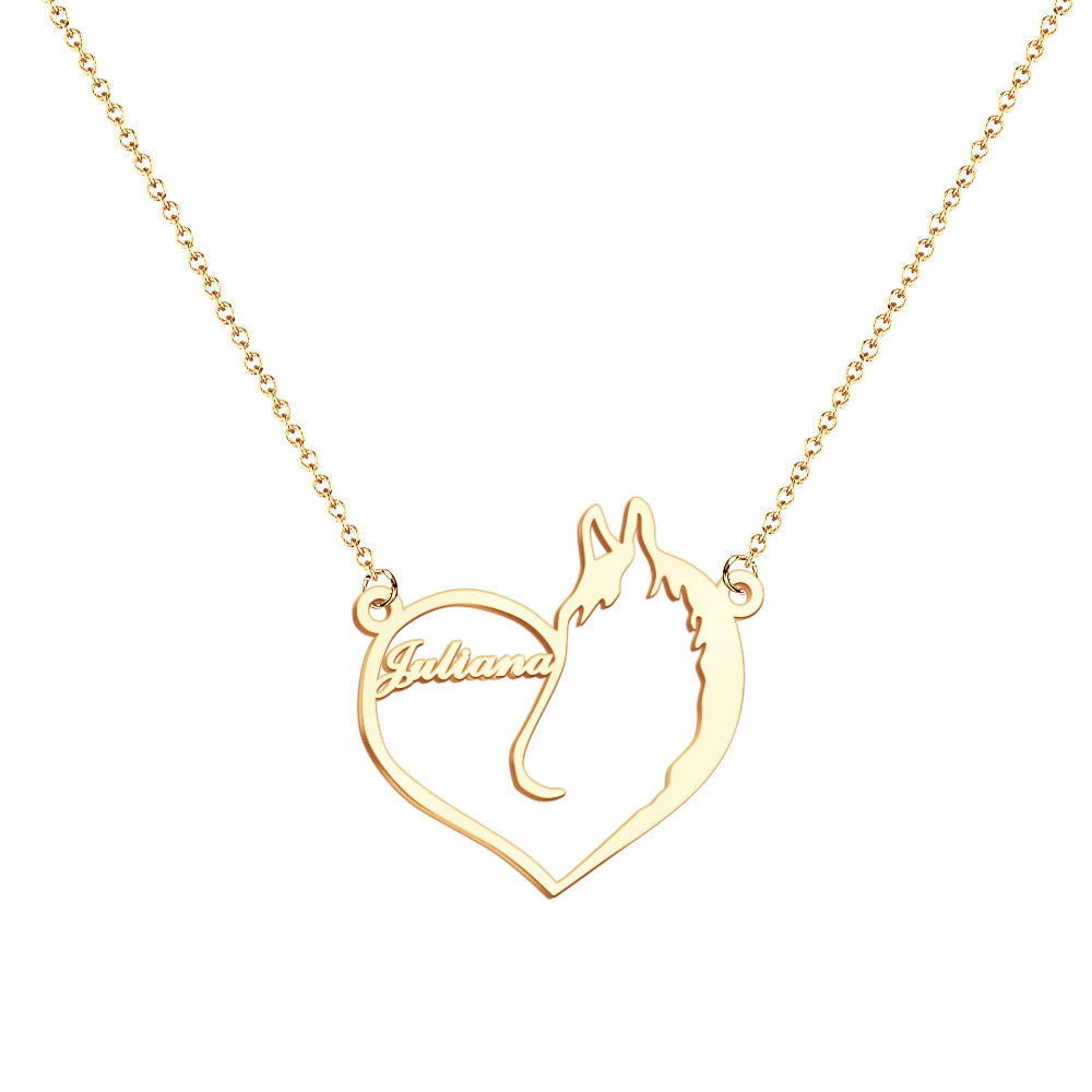 Personalized Name Heart Pet Memorial Necklace Memorial Gift for Her - DigiVirt