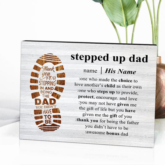Personalized Name Stepped Up Dad Tabletop Frame Gifts for Father's Day - DigiVirt