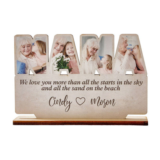 Personalized Nana Wooden Plaque Custom Photo Plaque Home Ornament Gift for Grandma - DigiVirt