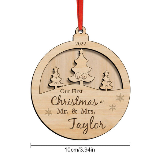 Personalized Our First Christmas Ornament Christmas Gift for Newlyweds - DigiVirt