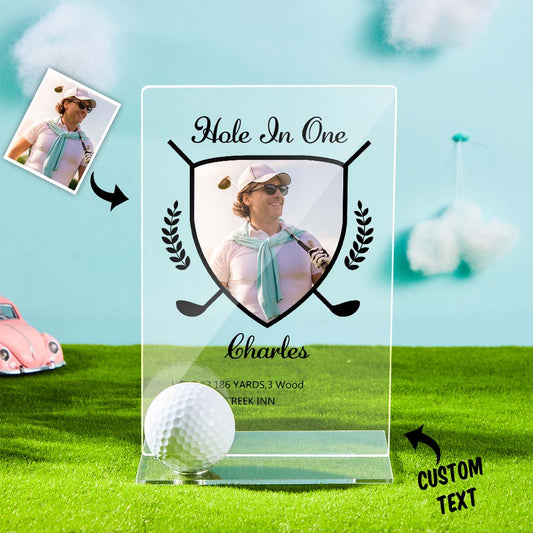 Personalized Photo Acrylic Golf Plaque Custom Golf Ball Display Award Trophy Gifts for Golf Lover - DigiVirt