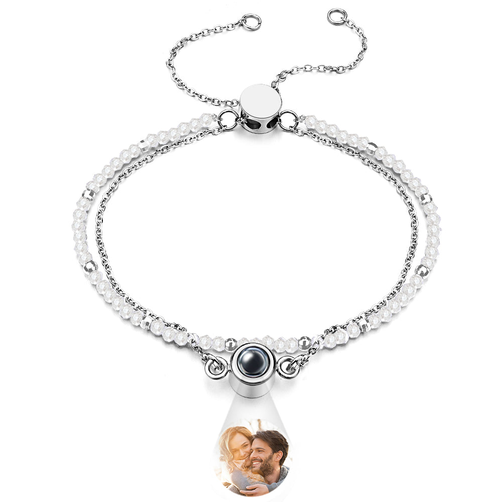 Personalized Photo Projection Crystal Double Layers Bracelet Wedding Gift - DigiVirt