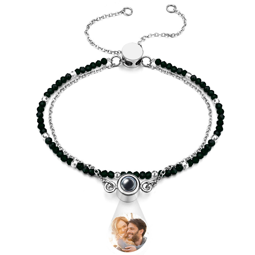 Personalized Photo Projection Crystal Double Layers Bracelet Wedding Gift - DigiVirt
