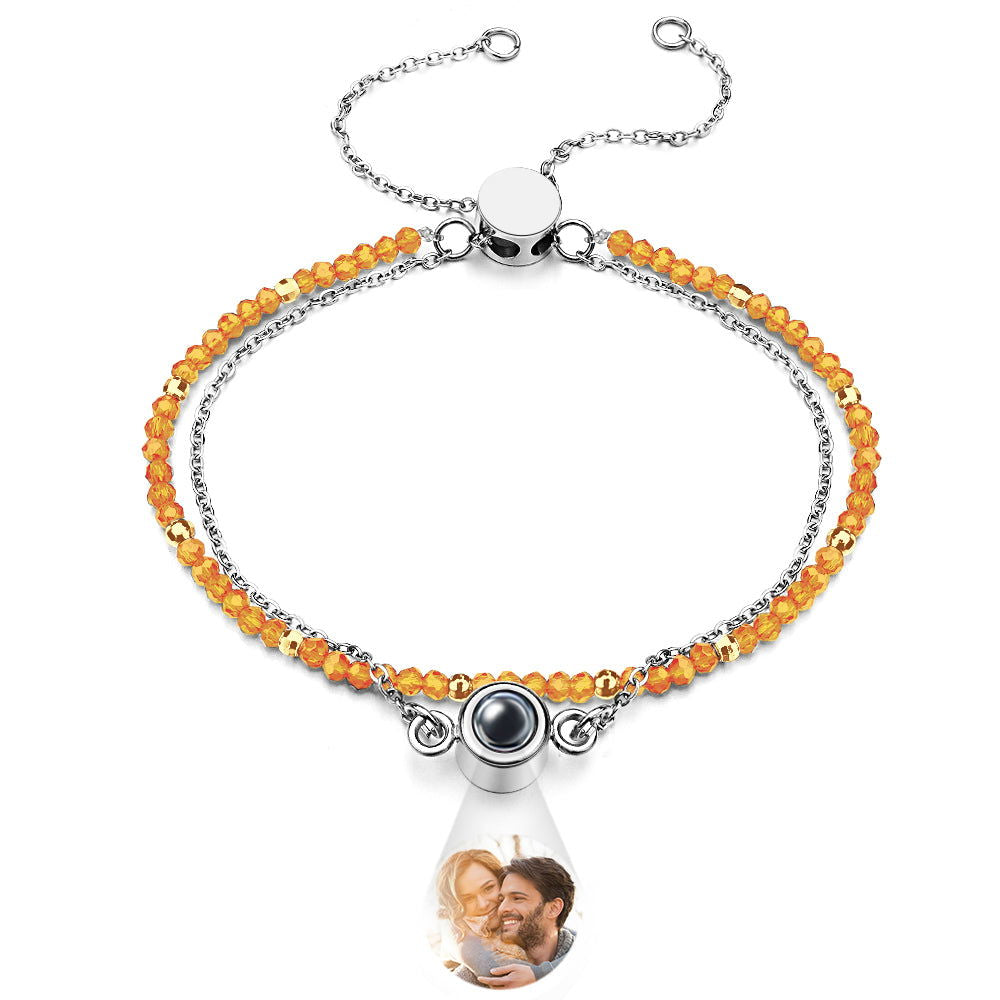 Personalized Photo Projection Crystal Double Layers Bracelet Wedding Gift - DigiVirt