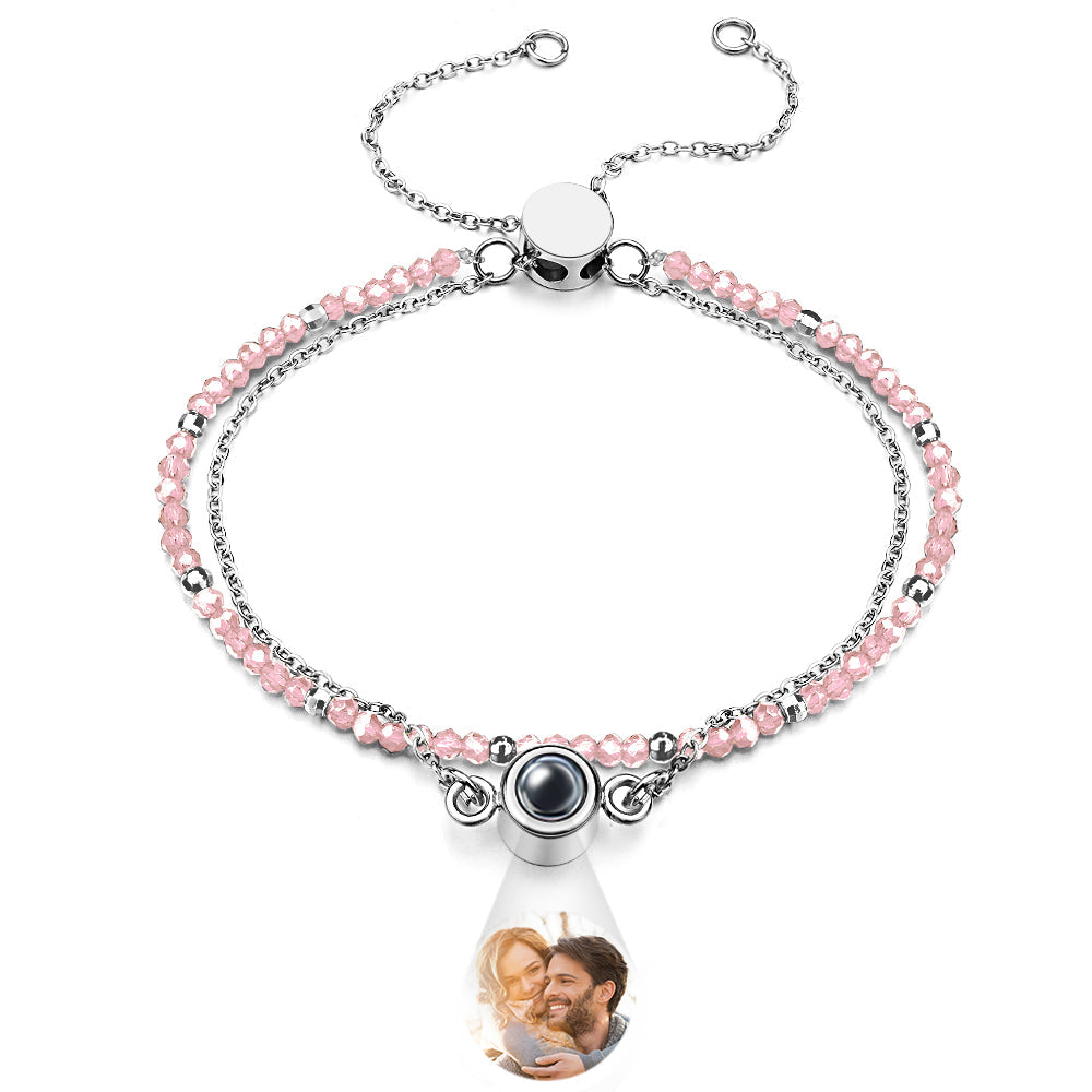 Personalized Photo Projection Crystal Double Layers Bracelet Wedding Gift - DigiVirt