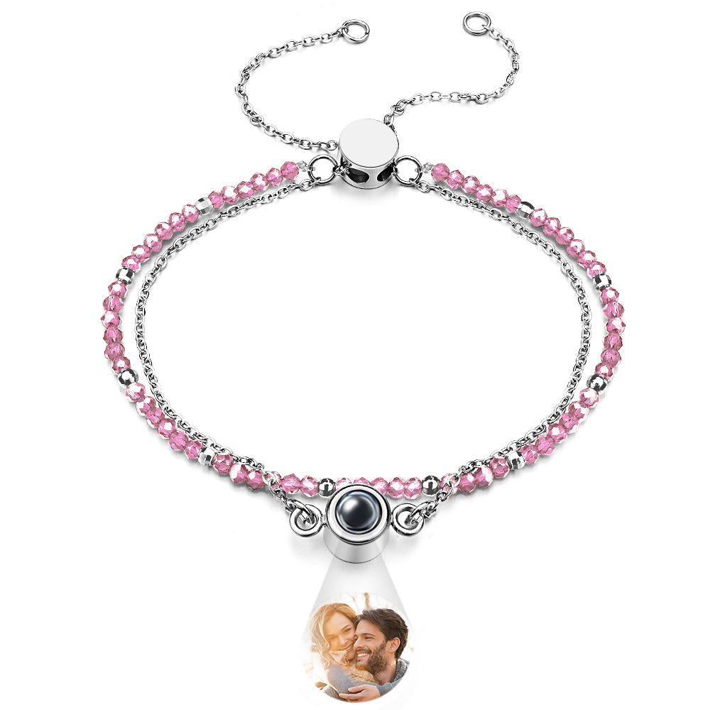 Personalized Photo Projection Crystal Double Layers Bracelet Wedding Gift - DigiVirt