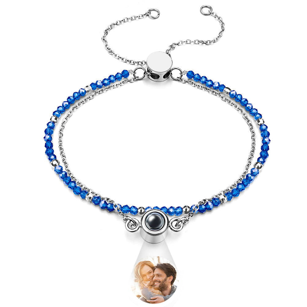 Personalized Photo Projection Crystal Double Layers Bracelet Wedding Gift - DigiVirt