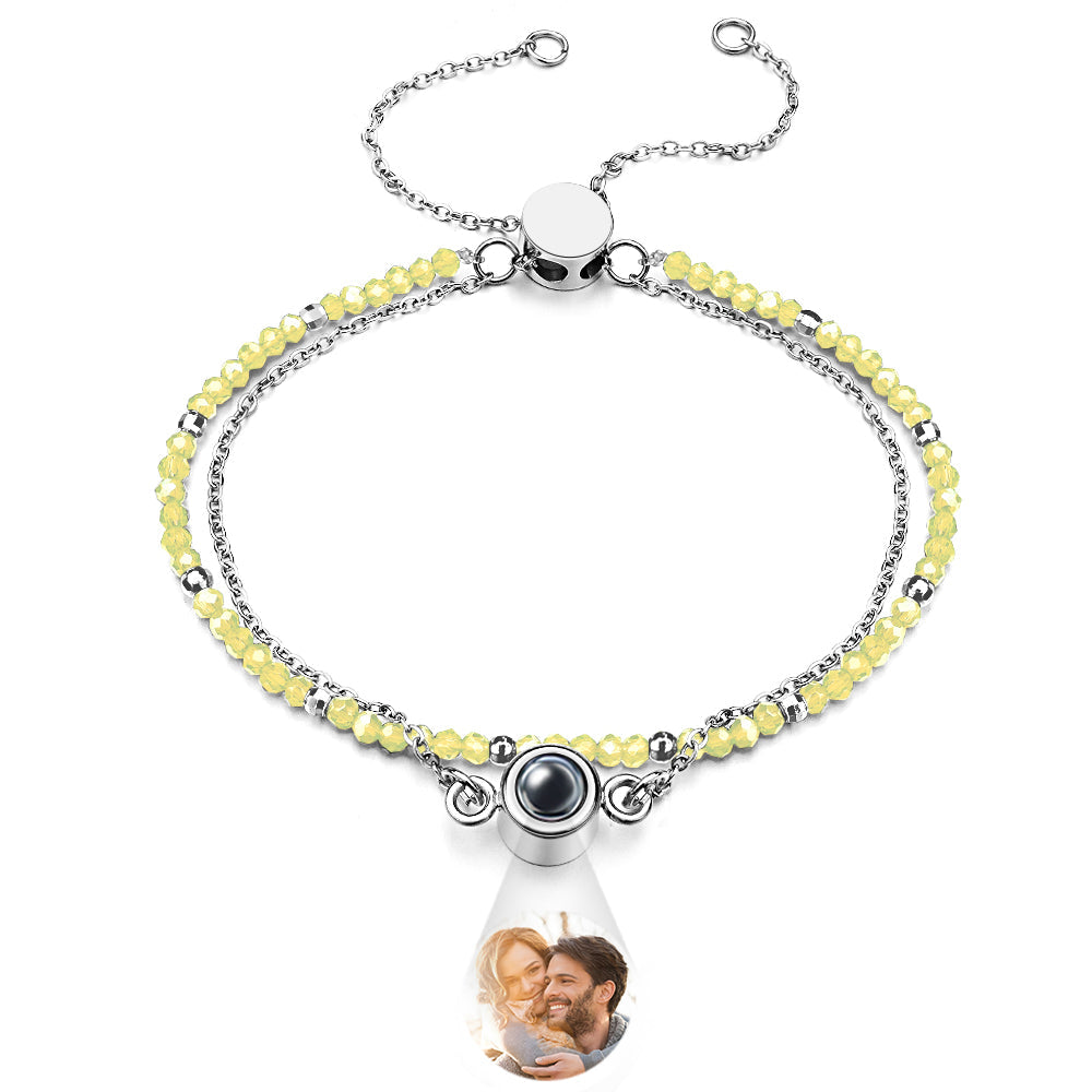 Personalized Photo Projection Crystal Double Layers Bracelet Wedding Gift - DigiVirt