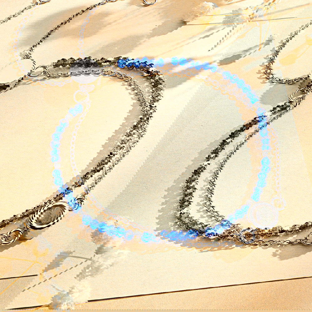 Personalized Photo Projection Crystal Double Layers Bracelet Wedding Gift - DigiVirt