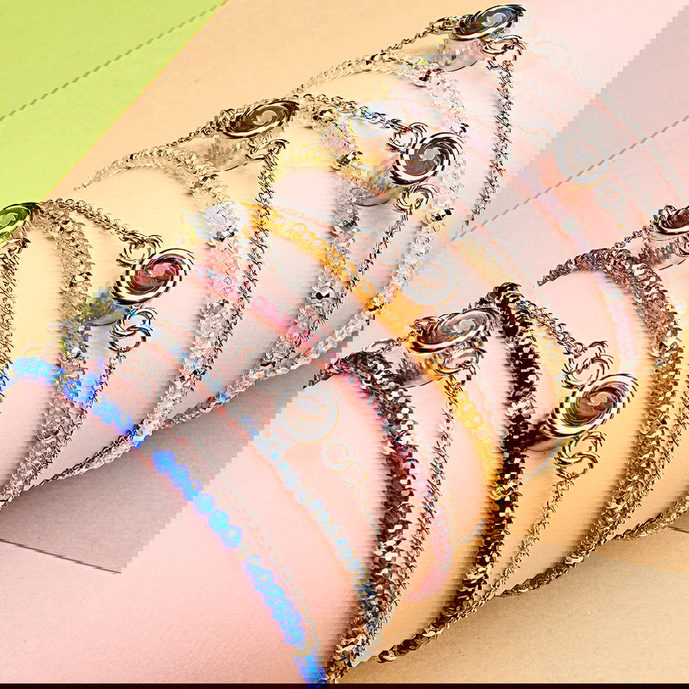 Personalized Photo Projection Crystal Double Layers Bracelet Wedding Gift - DigiVirt
