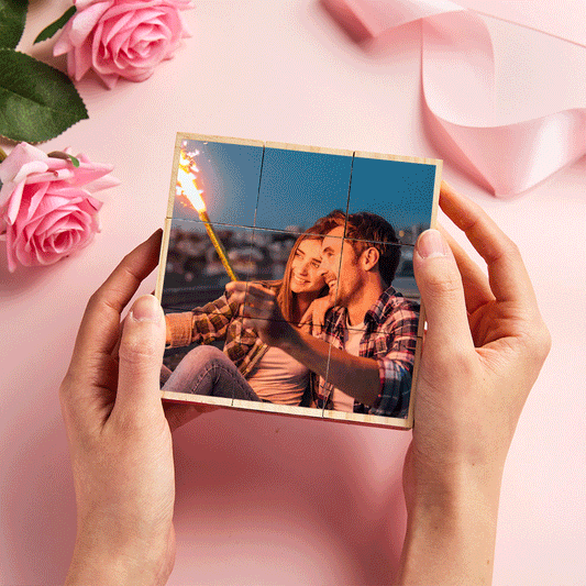 Personalized Photo Wooden Rubic's Cube Home Decoration Gift for Lover - DigiVirt