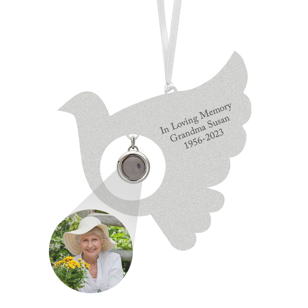 Personalized Projection Ornament Custom Photo Bird Ornament for Memorial Gifts - DigiVirt