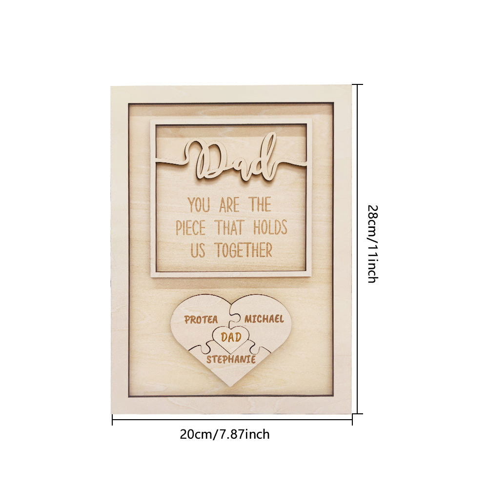 Personalized Puzzle Plaque Dad You Are the Piece That Holds Us Together Father's Day Gift - DigiVirt