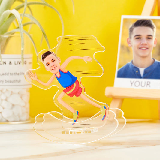Personalized Running Man Desktop Tumbler Standing Figures Display Stands - DigiVirt