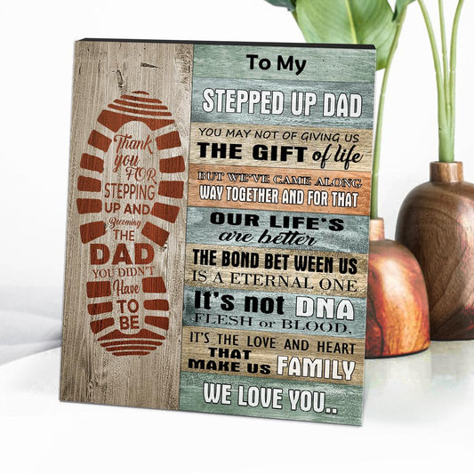 Personalized Stepped Up Dad Frame Tabletop Decoration Gift for Father's Day - DigiVirt