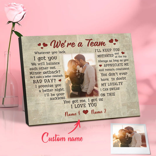 Personalized Tabletop Picture Frame Wood Word Art Photo Frame - DigiVirt