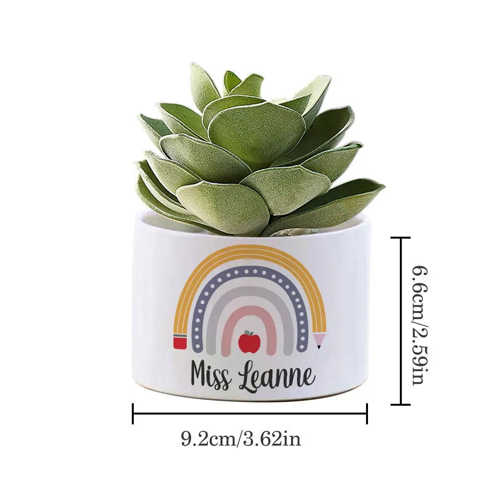 Personalized Teacher Flower Pot Rainbow Planter Back to School Gift for Teacher - DigiVirt