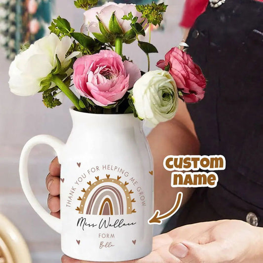 Personalized Teacher Vase Rainbow Vase Back to School Gift for Teacher - DigiVirt