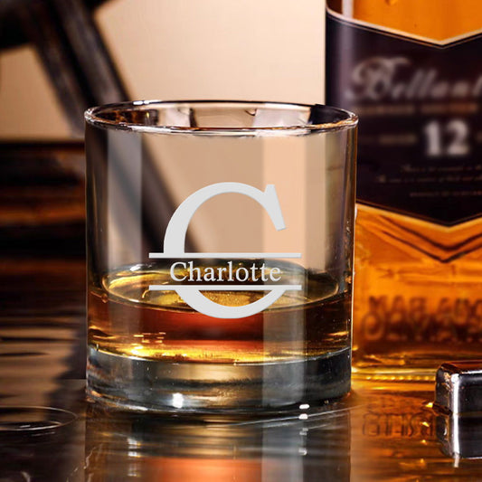 Personalized Text Whisky Glass Wedding Gift - Customized Glassware for Couples - DigiVirt