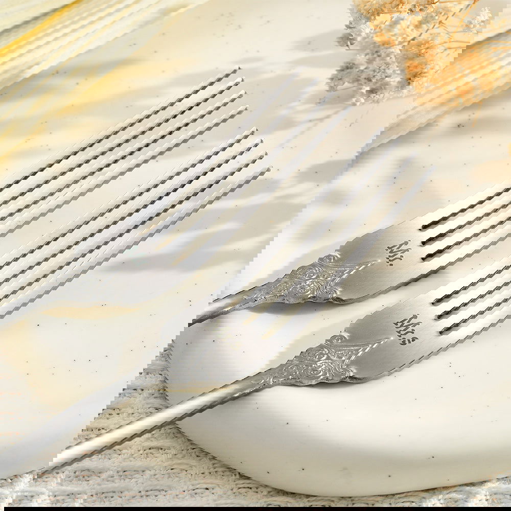 Personalized Vintage Forks Anniversary Wedding Engagement Gift for Couple Set of 2 - DigiVirt