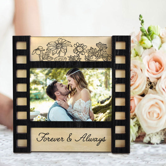 Personalized Wedding Photo Film Sign Frame Custom Engraved Wedding Decor Gift for Couples - DigiVirt