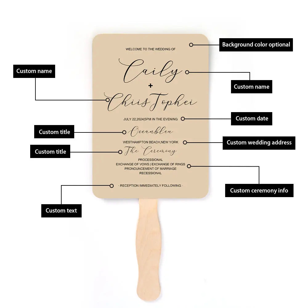 Personalized Wedding Program Fans Gift for Wedding - DigiVirt
