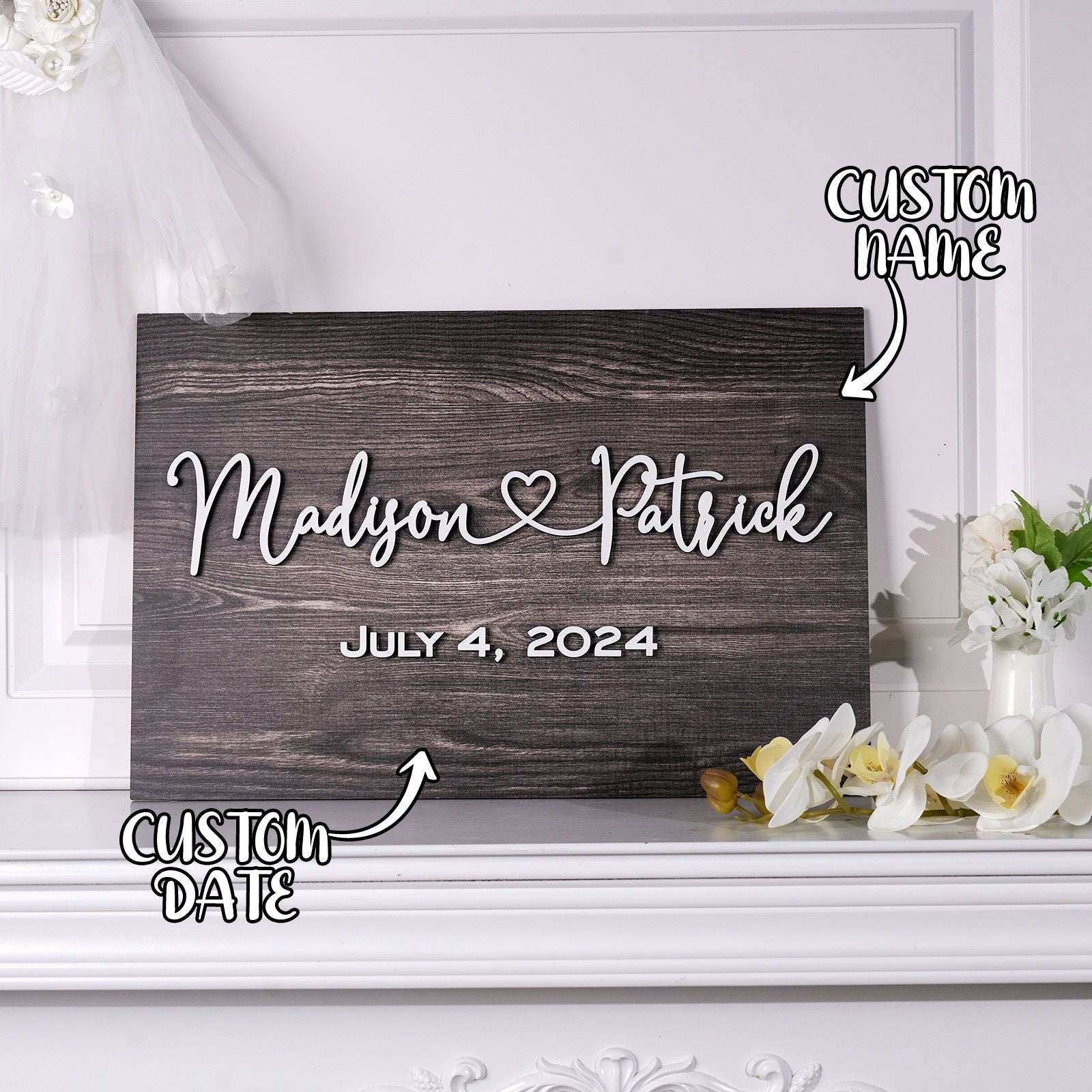 Personalized Wedding Sign Wedding Welcome Sign for Wedding Entrance - DigiVirt