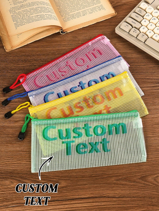 Personalized Wedding Stationery Zipper Bag - Custom Text Design - DigiVirt