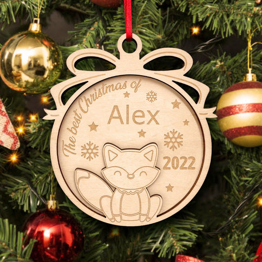 Personalized Wooden Cute Animals The Best Christmas Ornament Holiday Gift for Kids - DigiVirt